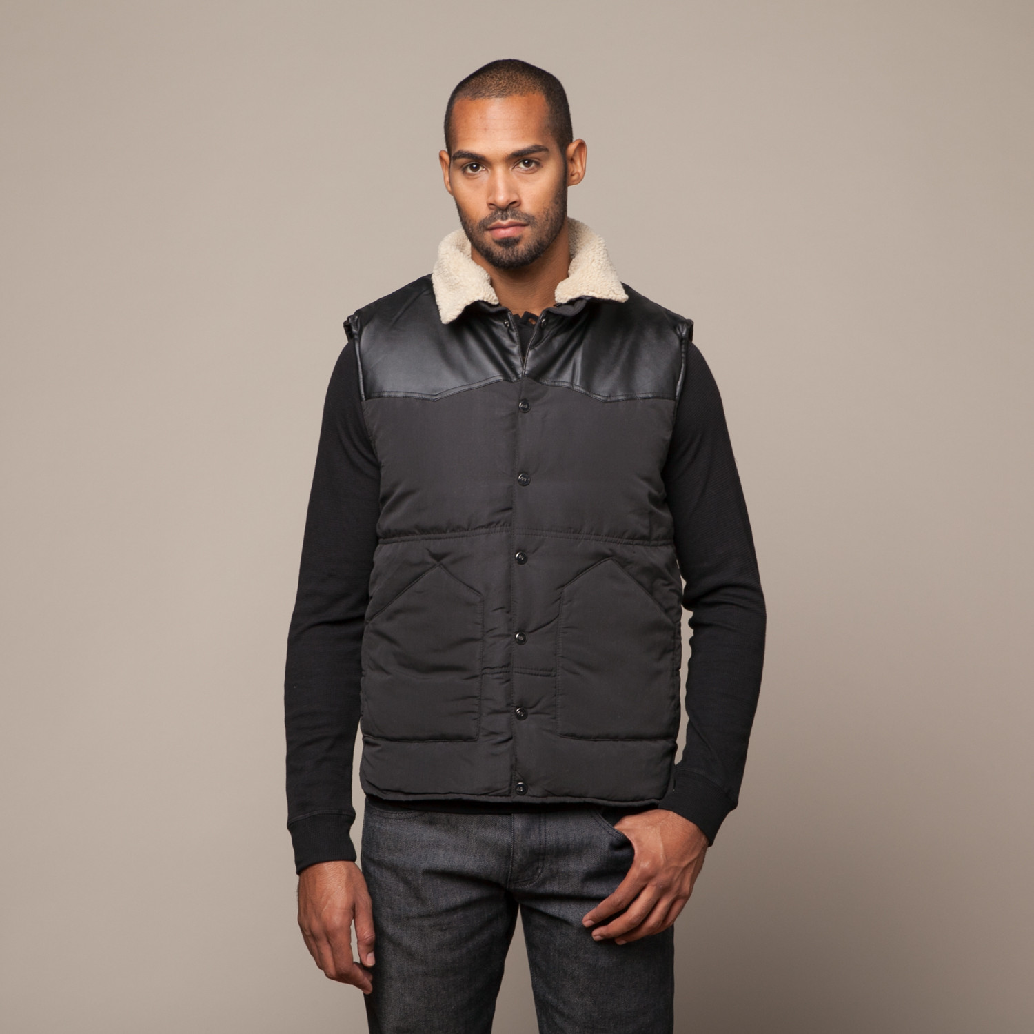 PU Nylon Vest // Black (S) American Stitch Touch of Modern