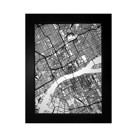 Detroit Street Map (Size 11"x14")