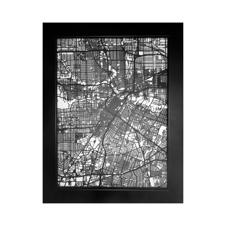 Houston Street Map (Size 11"x14")