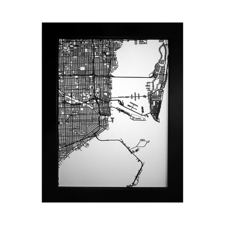 Miami Street Map (Size 11"x14")