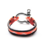 Paracord Shackle Bracelet // Orange White (5.5")