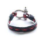 Booge // Paracord Shackle Bracelet // Red Black (5.5")