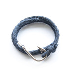 Nautical Hook Bracelet // Navy Blue (5.5")