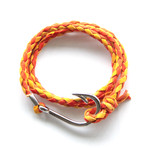 Nautical Hook Bracelet // Orange + Yellow (5.5")