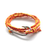 Nautical Hook Bracelet // Orange + Yellow (5.5")