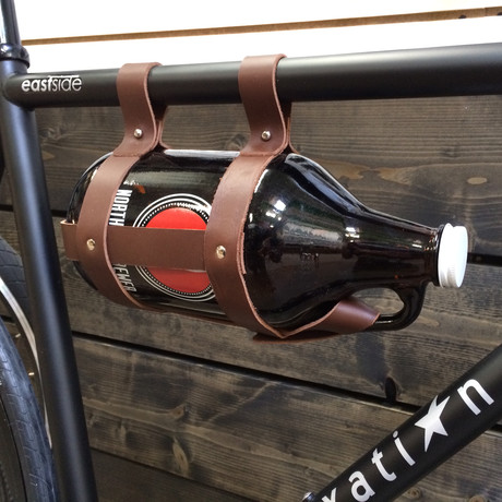 Fyxation Leather Bicycle Growler Caddy