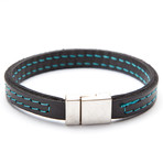 Transit Wristband // Blue Thread // Large (Black)