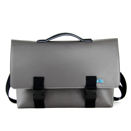 Kel Leather Briefcase // Slate Grey