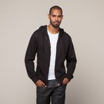 Zip Hoodie // Black // Alpha Beta (S)