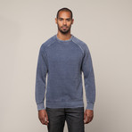 Burnout Fleece Raglan Crew // Navy // Alpha Beta (S)