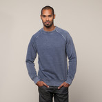Burnout Fleece Raglan Crew // Navy // Alpha Beta (S)