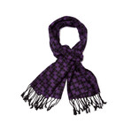 Purple Dots and Tassels Scarf // Purple