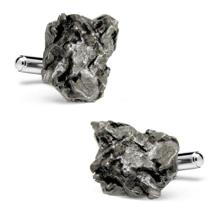 Natural Finish Meteorite Cufflinks