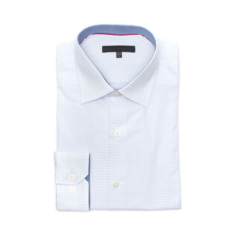 Long Sleeve Button Down // White + Blue (14.5" Neck // 32-33" Sleeve )