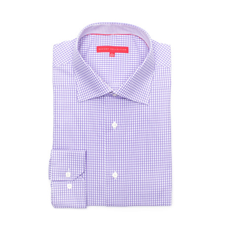 Long Sleeve Button Down // Lavender + White (14.5" Neck // 32-33" Sleeve)