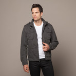 Zach Hooded Jacket + Sherpa Lining // Charcoal (XL)