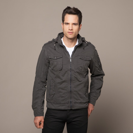Zach Hooded Jacket + Sherpa Lining // Charcoal (M)