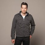 Zach Hooded Jacket + Sherpa Lining // Charcoal (L)