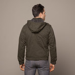 Zach Hooded Jacket + Sherpa Lining // Forest (L)