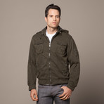 Zach Hooded Jacket + Sherpa Lining // Forest (M)