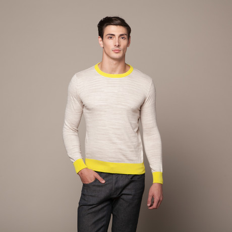 Jacob Holston // Broome Linen Crew // Beige + Yellow (S)