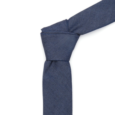 Solid Blue Denim Tie