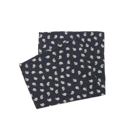 Cotton Blend Pocket Square // Black