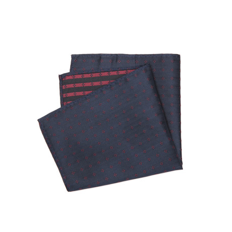 Pocket Square // Red + Teal Polka Dot