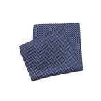 Pocket Square // Navy + White Dots