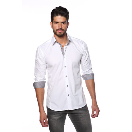 AVE Button-Up // White + Grey Plaid (S)