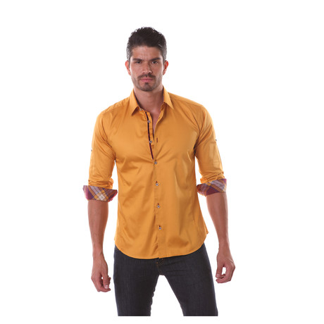 JAP Button-Up // Mustard + Plaid (M)