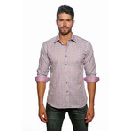 Long Sleeve Button Up Shirt // Multi Gingham + Purple (M)