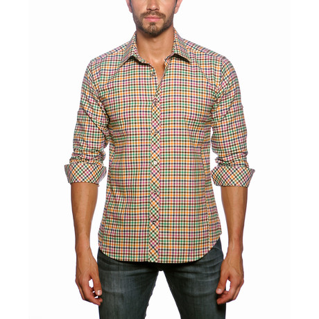 Jared lang long sleeve button up shirt   multi check medium