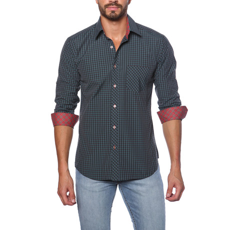 Jared Lang // TUR Button-Up Shirt // Forest Green Check (S)
