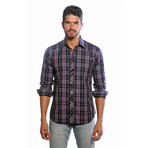 TUR Button-Up // Navy + Purple Plaid (XL)