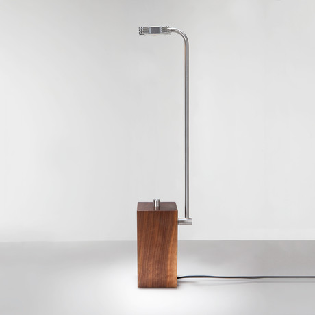 Macto LED Table Lamp // Aluminum (Walnut Base)