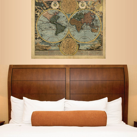 Travel and Cherubs Map Decal