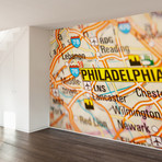 Philadelphia Wall Mural Decal (100"L x 100"W)