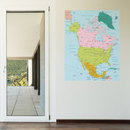 Map of North America Wall Decal (24"L x 30"W)