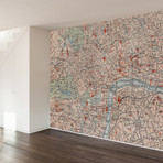 Londoner Map Wall Mural Decal (100"L x 100"W)