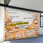 Chicago Map Wall Mural Decal (100"L x 100"W)