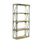 Modern Bibliotheque Industrial Bookshelf // Nickel Finish