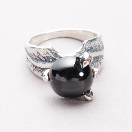 Talon Ring // Black Star Diopside (Size 8)