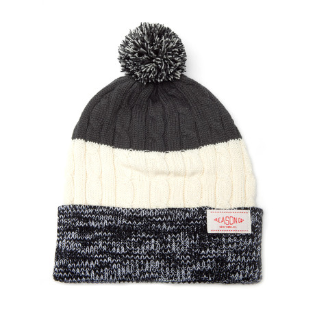 Cable Stripe Marled Beanie