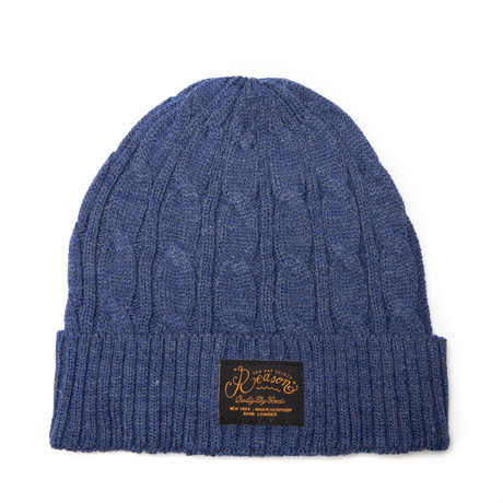 Fisherman Cable Beanie // Navy