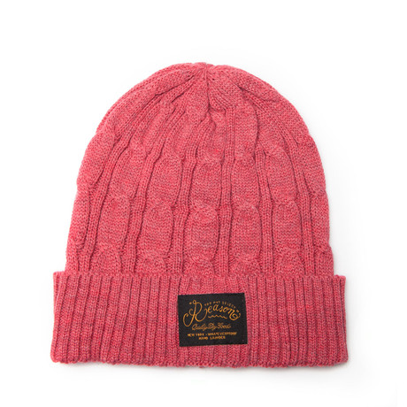 Cable Fisherman Beanie // Red
