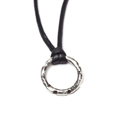 Sterling Ring Necklace // Black + Silver