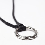 Sterling Ring Necklace // Black + Silver