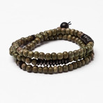 African Wood Bead Bracelet // Grey (S (7” Wrist))