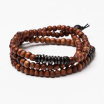 African Wood Bead Bracelet // Red (M (7.25” Wrist))